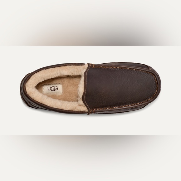 Uggs Men's Brown Ascot Matte Leather Loafers size 9 - Picture 5 of 12